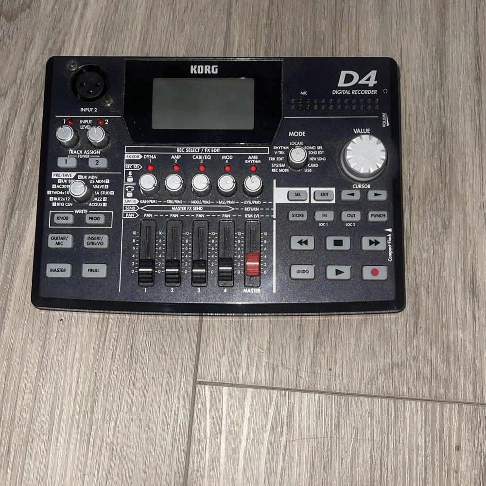 KORG D4 Digital Recorder Compact 4-track Recorder Not Tested