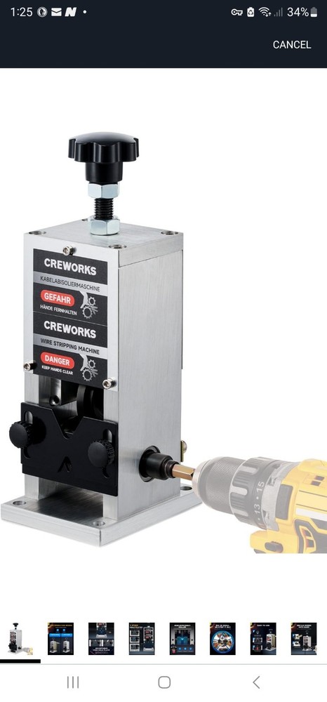 CREWORKS Manual Wire Stripper Machine, 0.06"-1" Wire Stripping Machine, Wire...