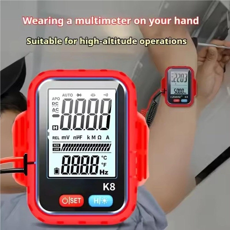 Wristband Portable Smart K8 Digital Multimeter & Analyzers with Backlight US