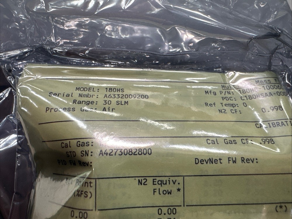 NEW CELERITY UNIT 180 SERIES 180HS MASS FLOW CONTROLLER 30 SLM