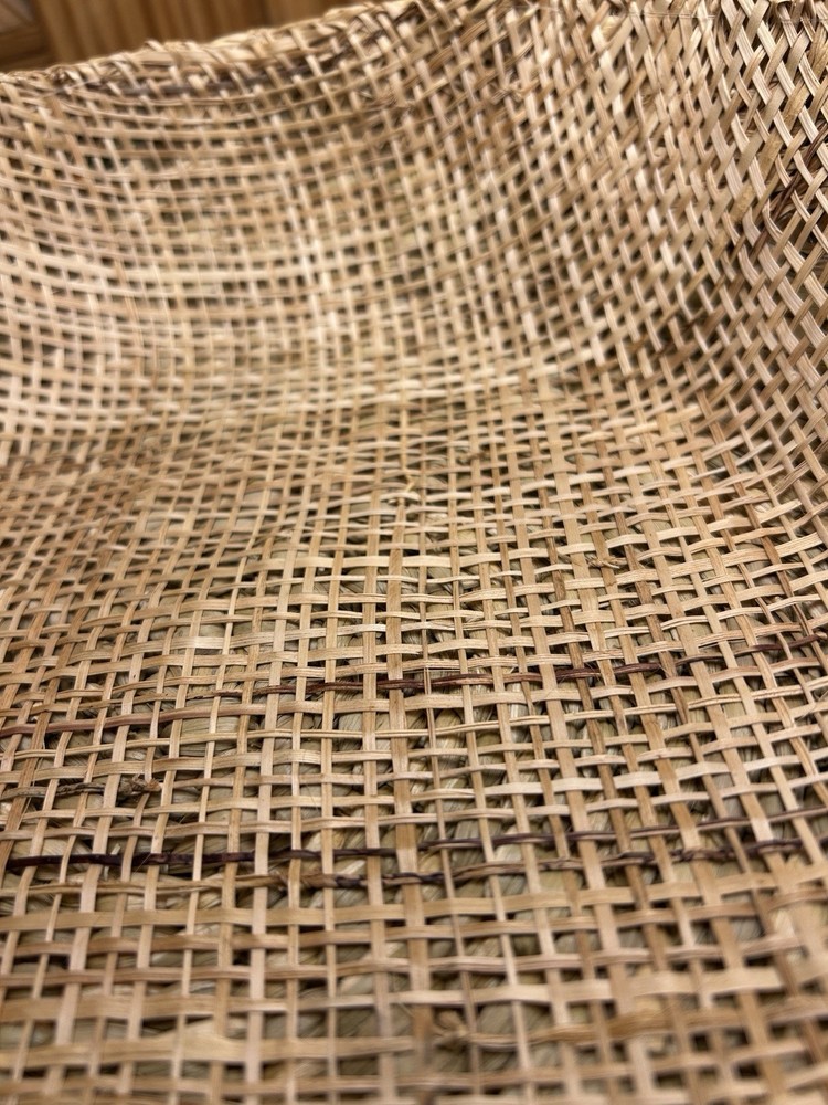 Vtg Raffia Decorated Woven Wicker Casserole Baskets Fruit Vegetable Boho Kitchen
