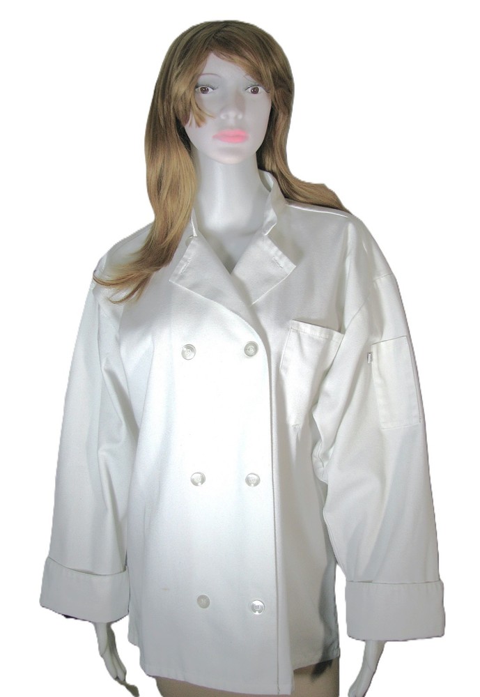 Uncommon Threads Women's Large Exec Chef Jacket Coat Double Breasted Long Sleeve