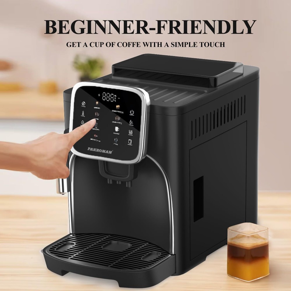 Super Automatic Espresso Machine with Grinder - Espresso Maker with Steam wand