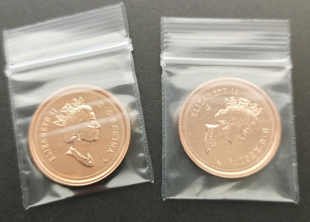 ***  CANADA  ONE  CENT 1998 W + 2000 W  ***  BETTER  DATES  ***