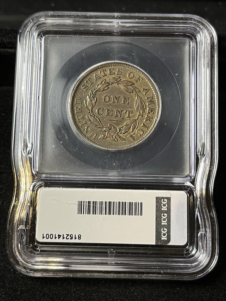 1837 large cent Vf+