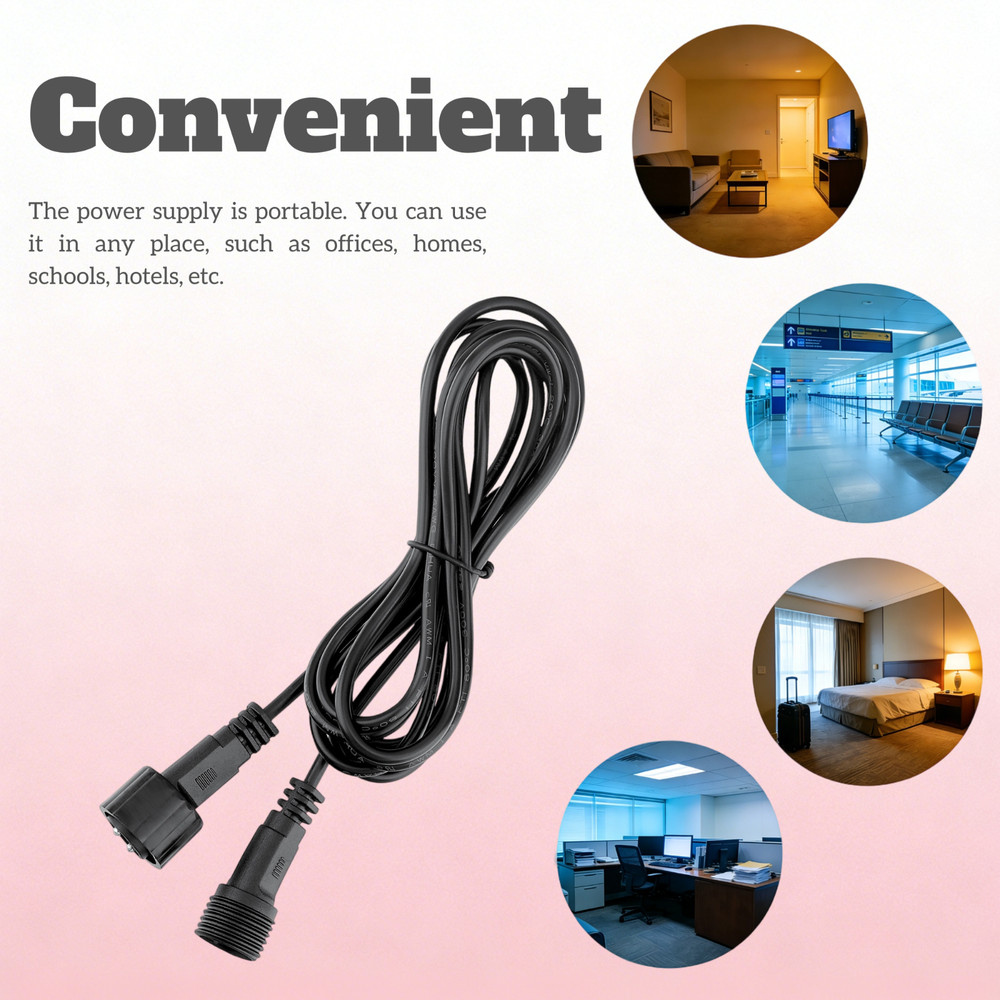 2Pack Waterproof 6 Ft Extension Cable Aka Wire for Solar Outdoor String Lights