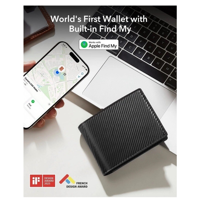 Classic Geo Wallet Men Full Find My Functionality Thin & Lightweight Gift