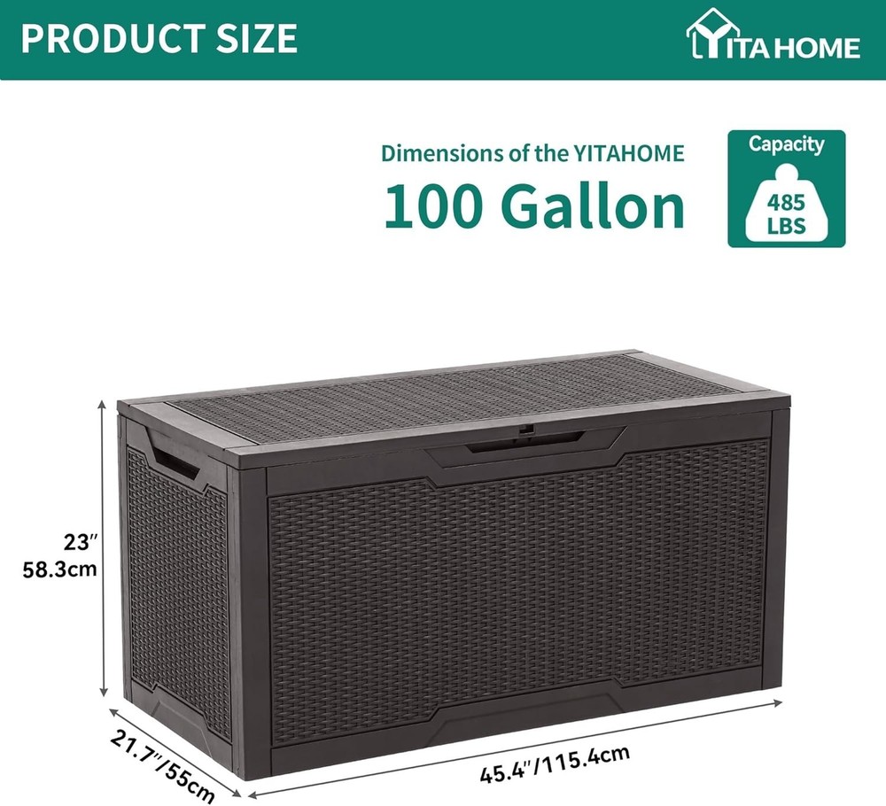 Spacious 100 Gallon Deck Box with Waterproof Design - Extra Seating Included