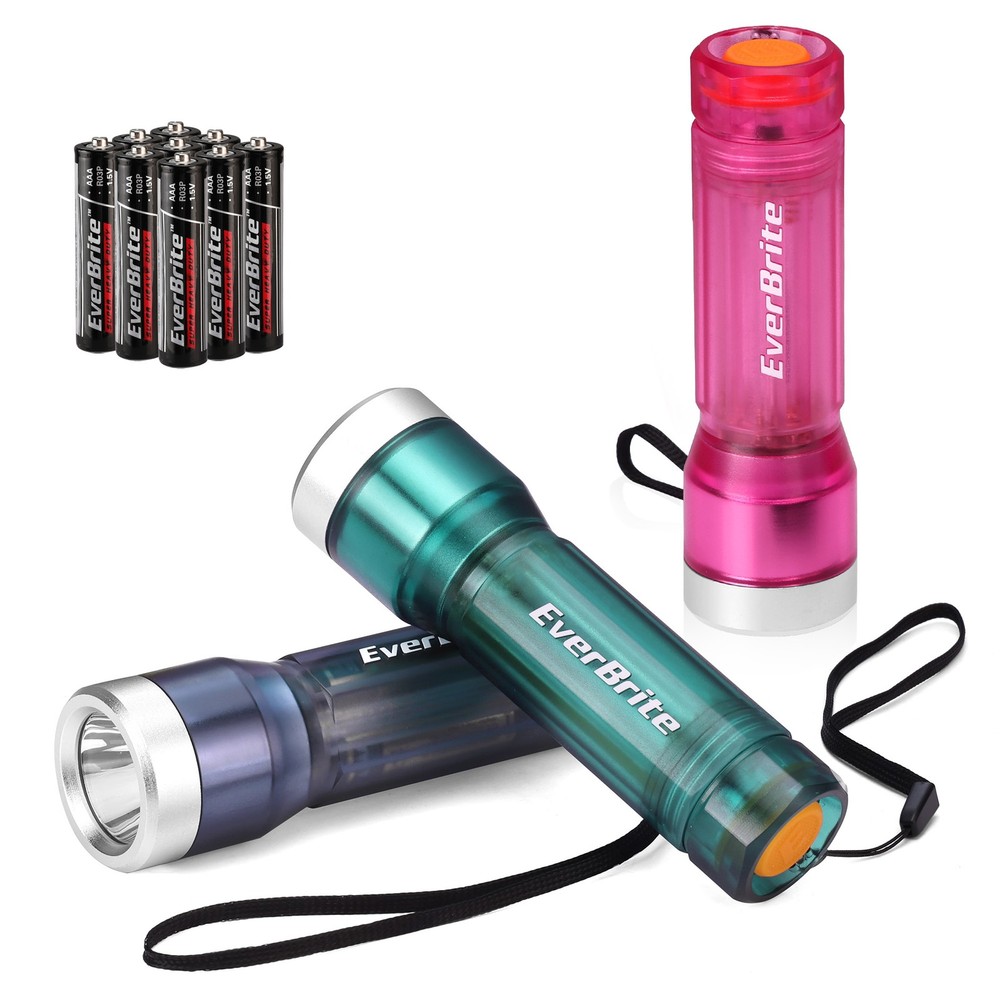 EverBrite 3PCS Small Flashlight Compact LED Flashlights w/3 Mode Water-Resistant