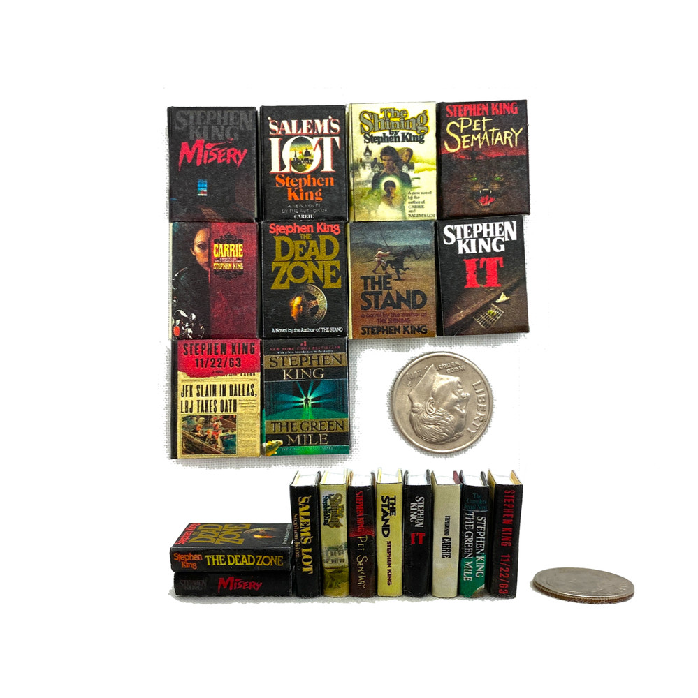 Kit STEPHEN KING BOOK SET 10 Pc Kit Instruction Tutorial Miniature 1:12 Scale