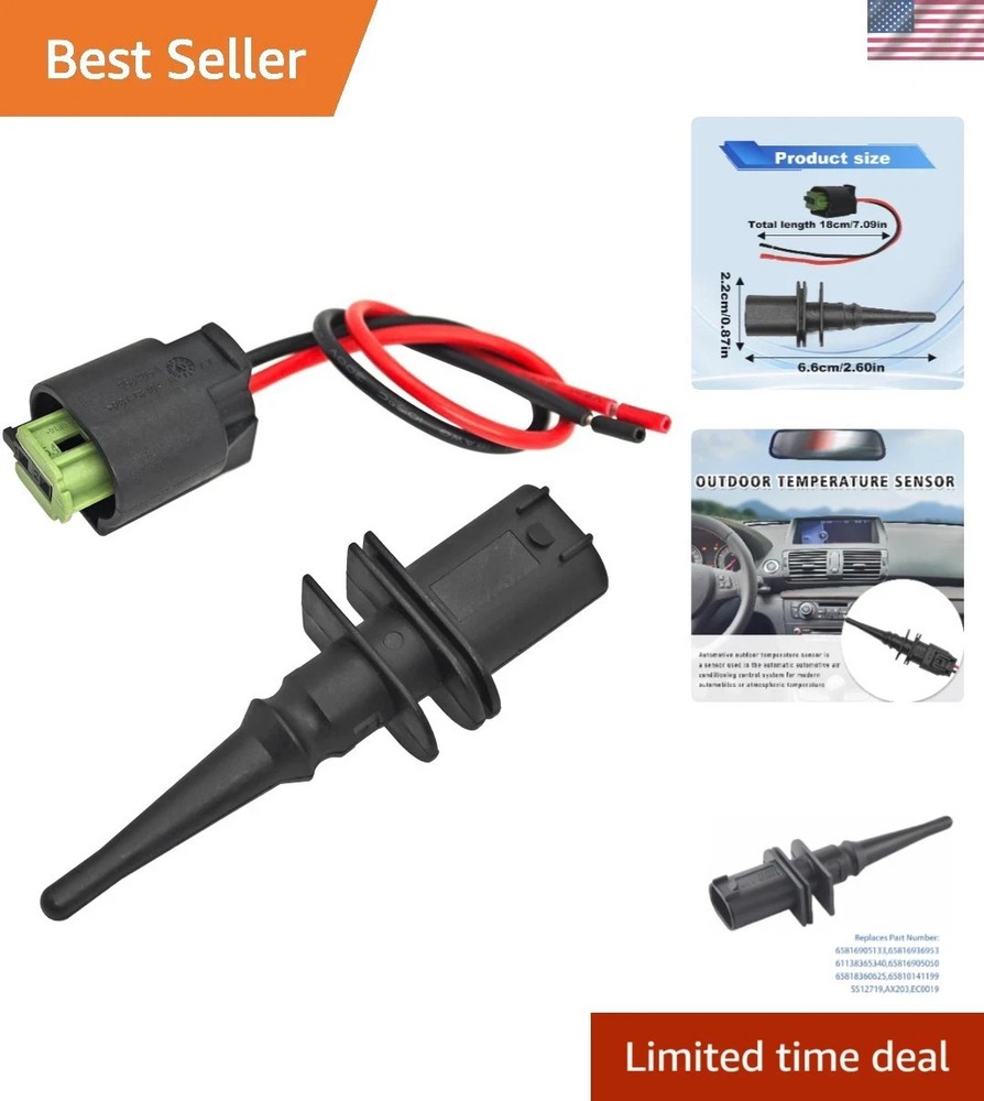 Ambient Air Temperature Sensor with Connector - Compatible with BMW
