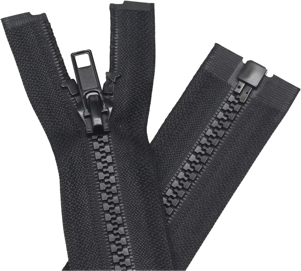 24" Jacket Zippers #5 Separating Black Plastic Zipper Replacement 2 Pack