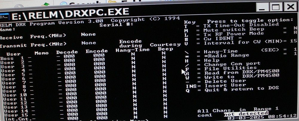 Relm Vintage Radio / Repeater Programming Software (DOS) Bundle DB DR LM RH RM +