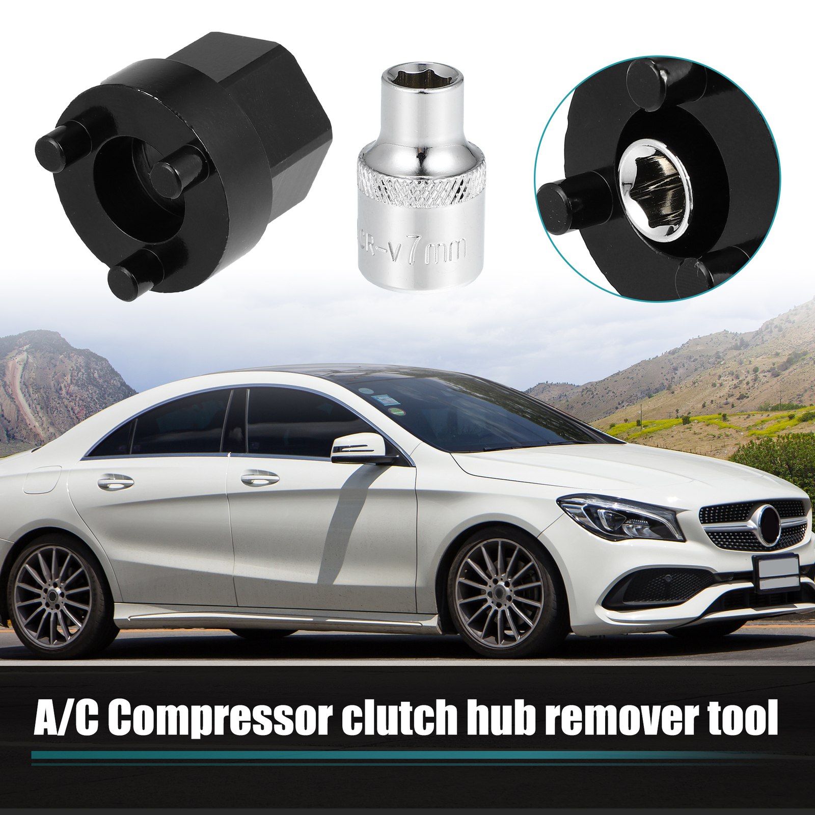 1 Set A/C Compressor Clutch Hub Remover Tool 7mm Socket for Mercedes Benz 5SEL12