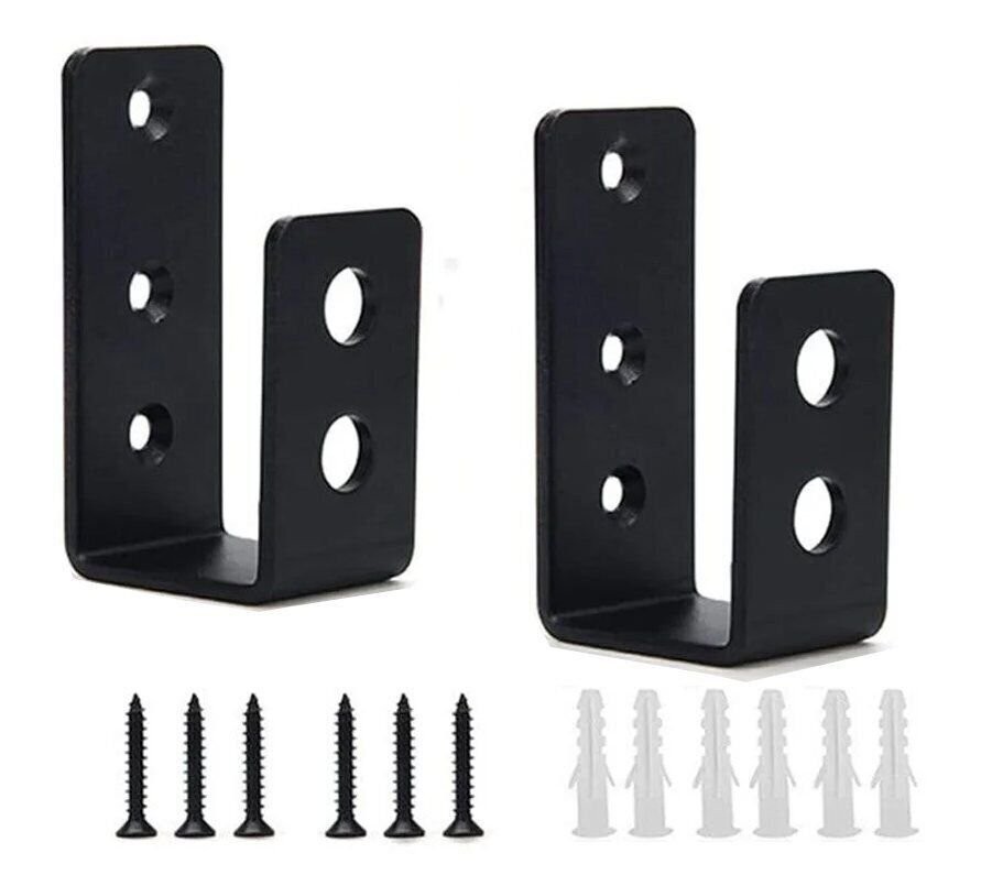 Heavy Duty Door Security Barricade Brackets- 2x4 Door Barricade - Home...