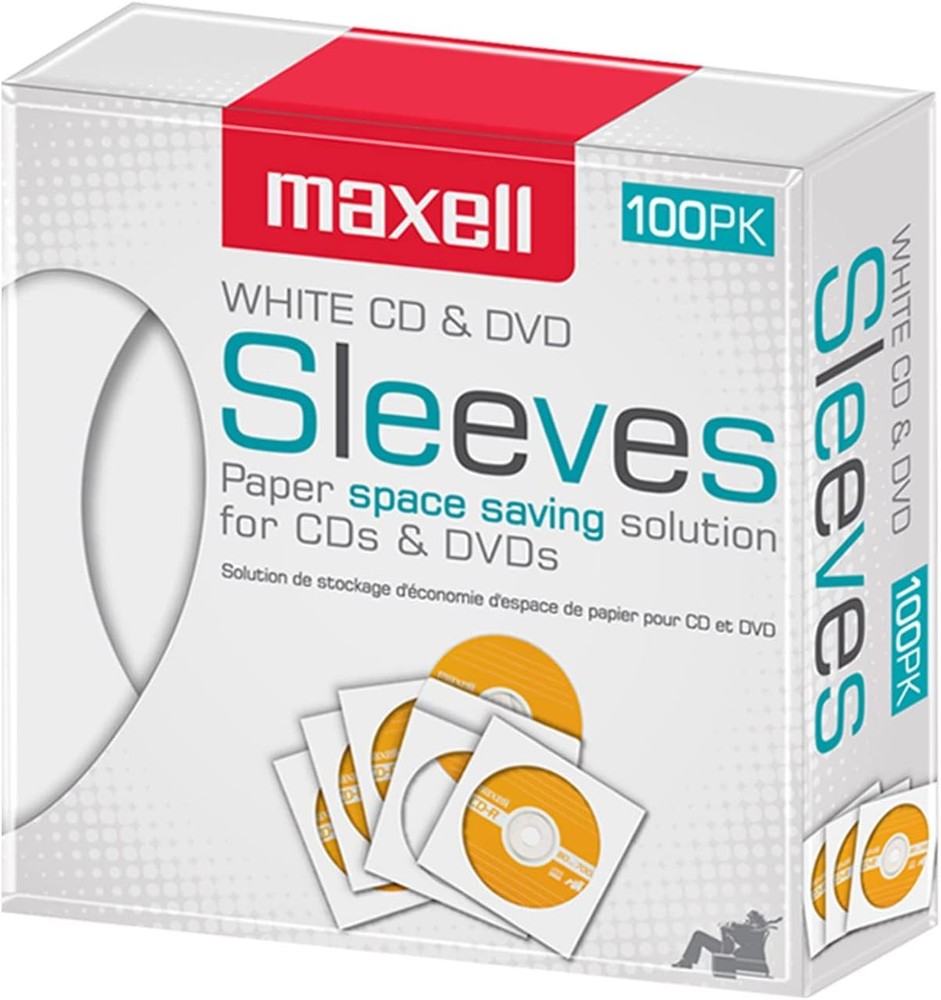 Maxell CD/DVD Storage Sleeves White