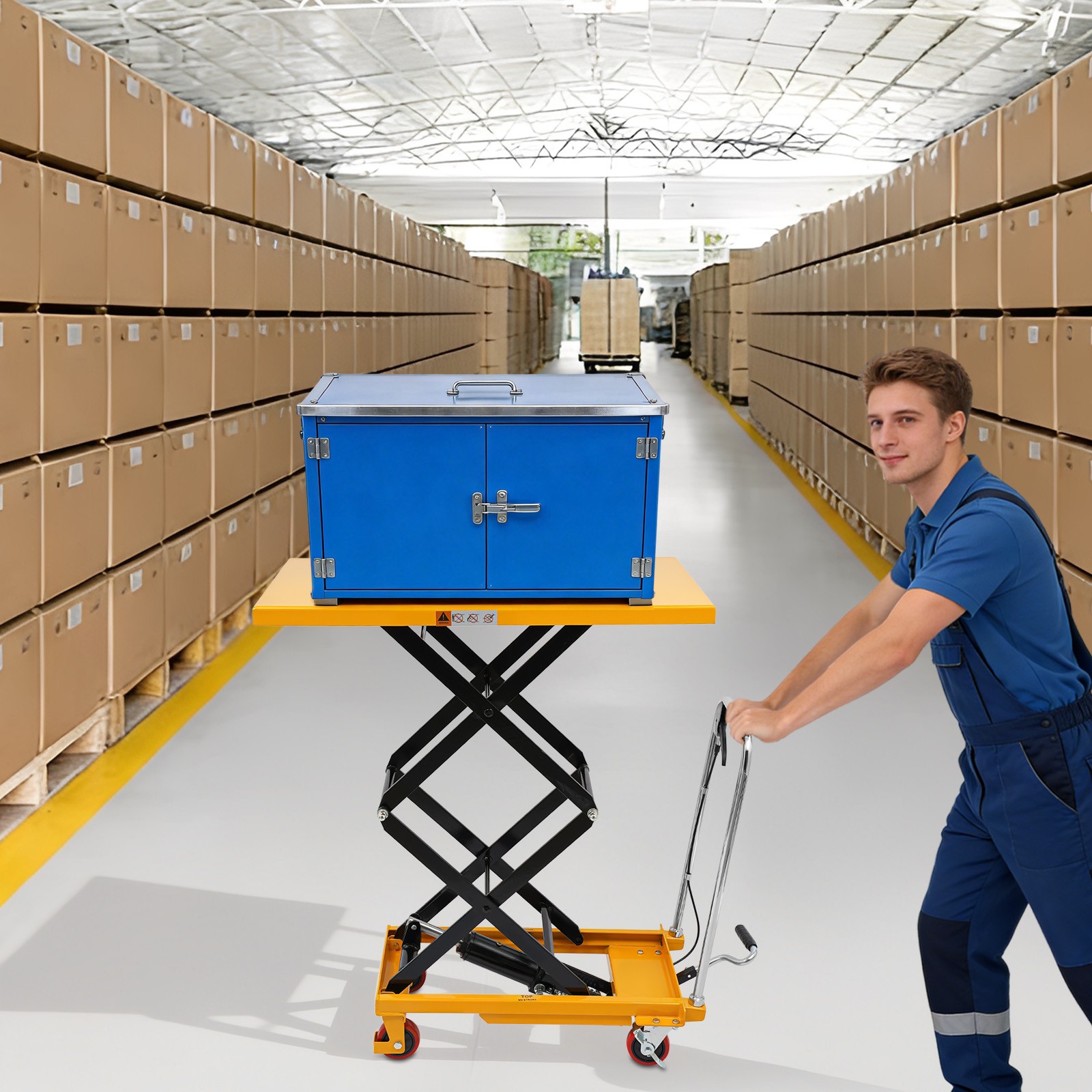 Hydraulic Material Handling Transportation Platform Lift Table 349.27kg/770lbs