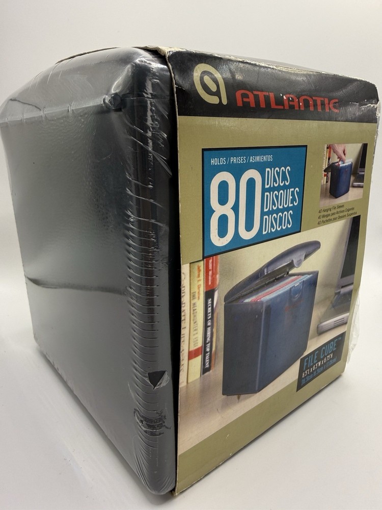 Atlantic 80 Disc File Cube Hardcase CD /DVD / Blu-ray Storage NOS