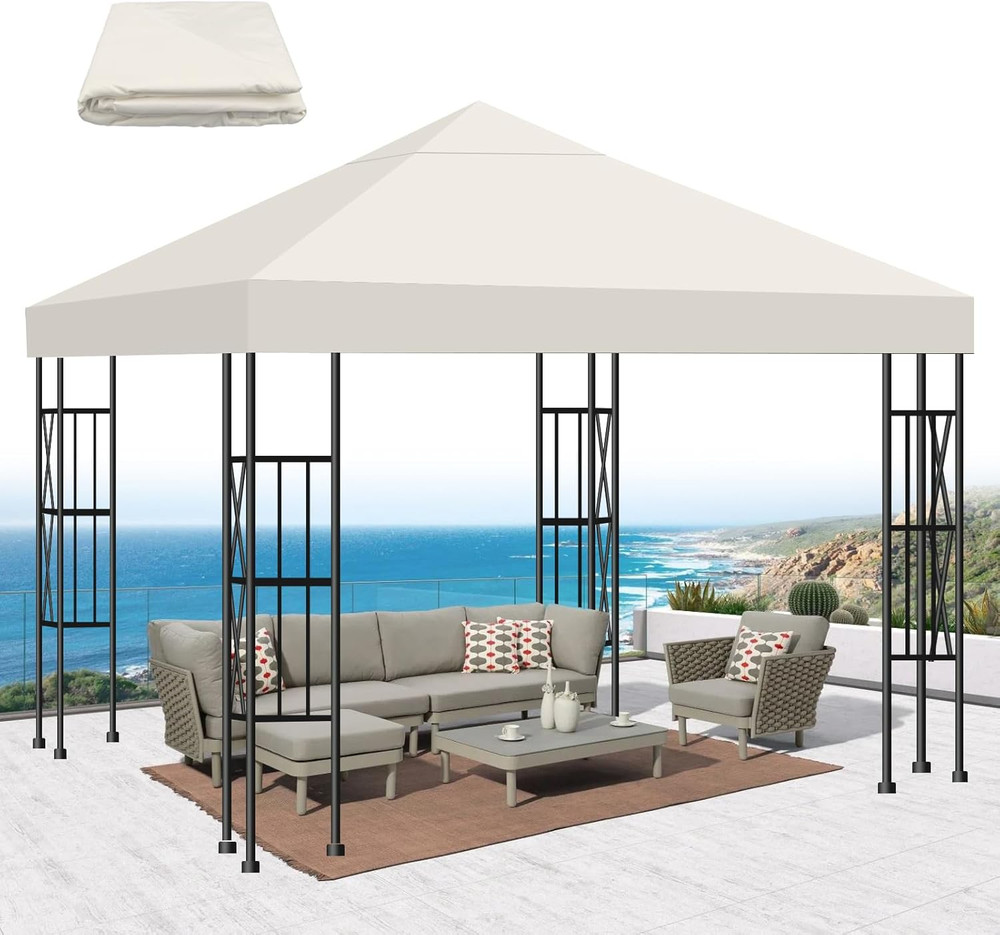 10X10 Gazebo Canopy Replacement Top, 300D High-Density Waterproof Single Layer G