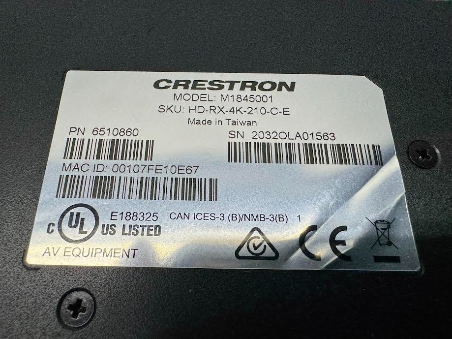 Crestron HD-RX-4K-210-C-E DMPS Essentials 4K Multiformat 2x1 AV Switch