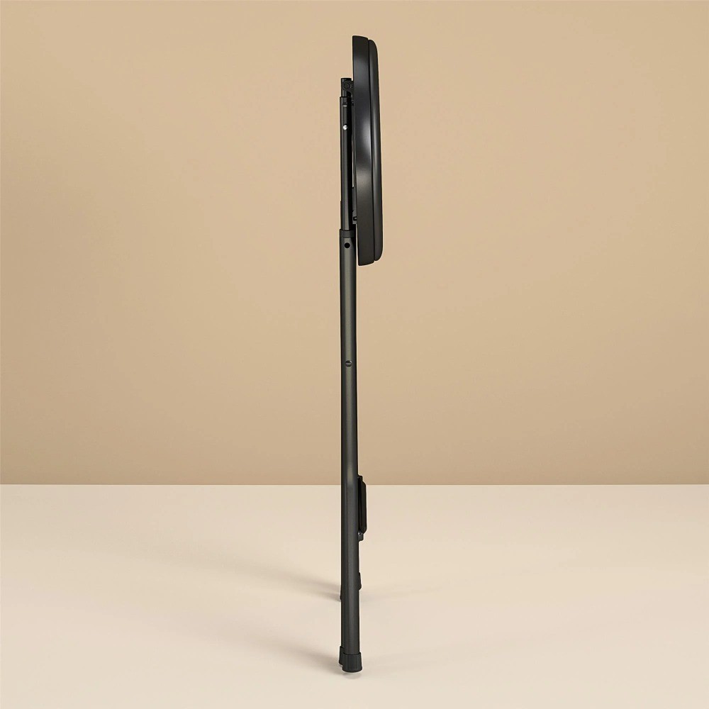 24" Vinyl Padded Folding Stool, Black