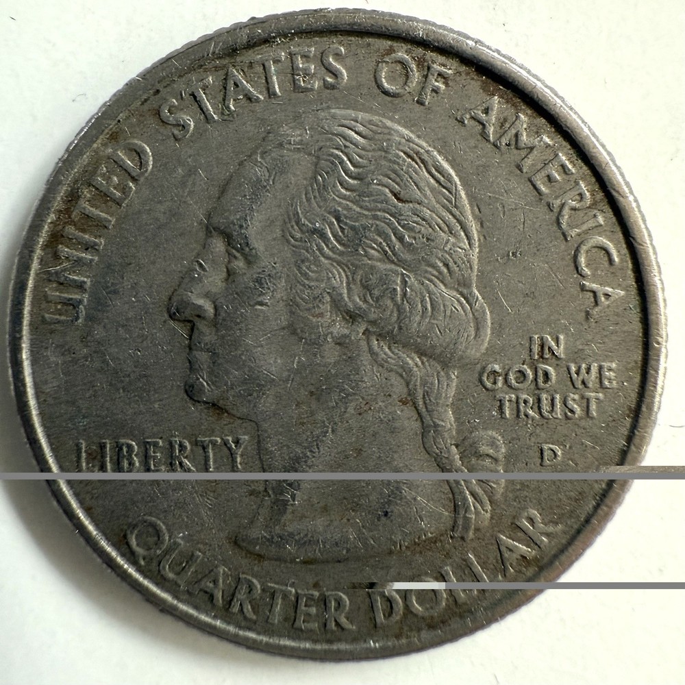 2001-P 25c North Carolina State Quarter Error Missing Clad Full Clad Error