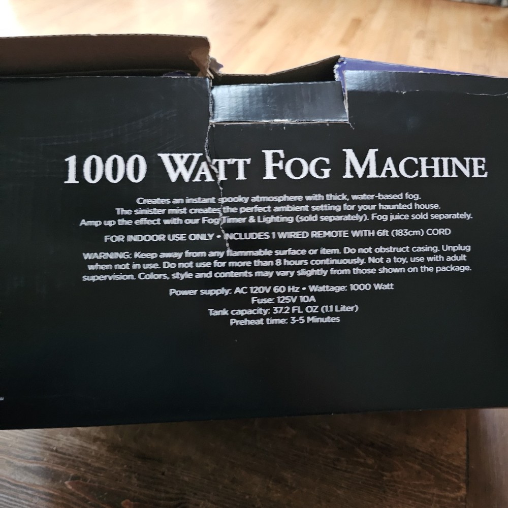 Spirit Halloween 1000 Watt Fog Machine Tested Works