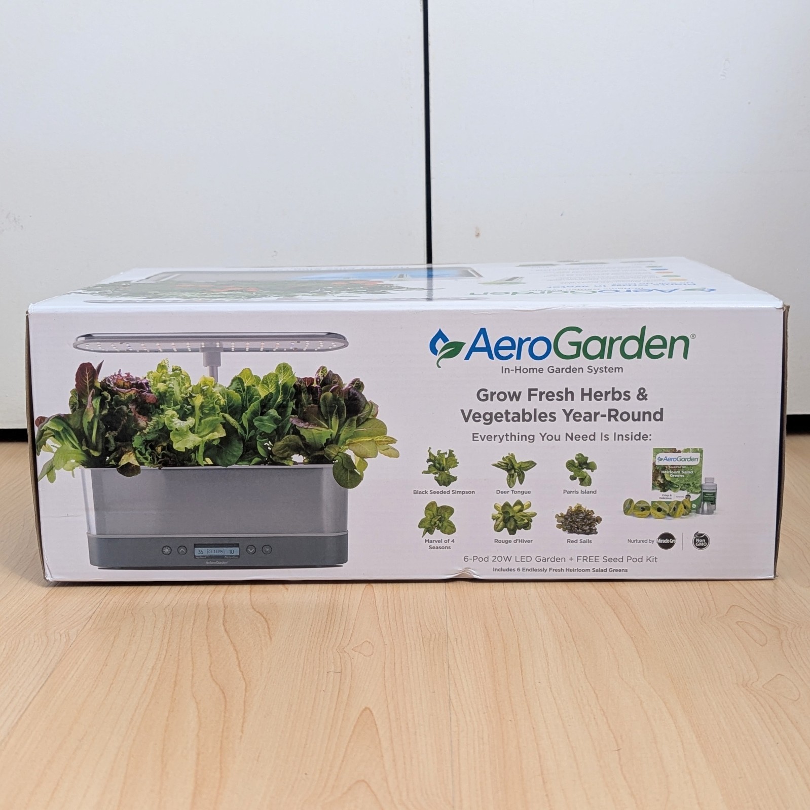 New AeroGarden Harvest Elite Slim 6 Pods Indoor Garden 901124-1300