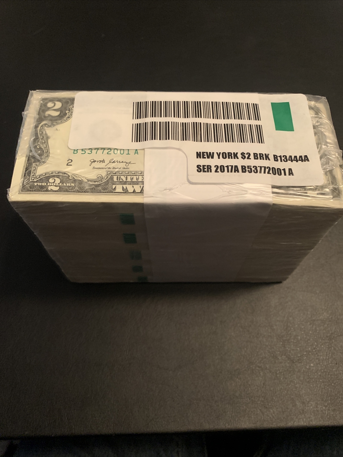 100 TWO DOLLAR BILLS - $2 UNCIRCULATED SEQUENTIAL - 2017A Consecutive Order