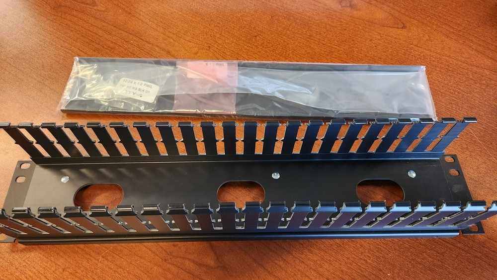 CommScope 2U Horizontal Cable Management Panel, Single-Sided, Rack Mount, Black
