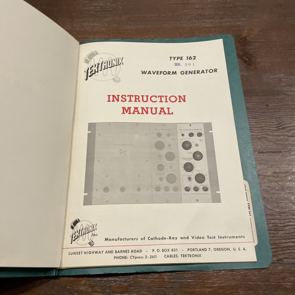 Tektronix Type 162 Waveform Generator Instruction Manual