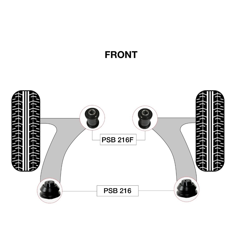 4x Toyota Matrix (03-08) Front Lower Arm Polyurethane Bushing Kit