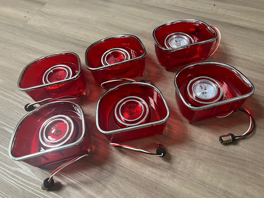 1968 68 GM Impala LED Version Standard Tail Lamp Backup Reverse Light Lens Set