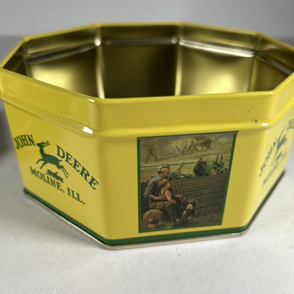 John Deere Collectible Octagonal Tin Storage Box 5- 1/2"