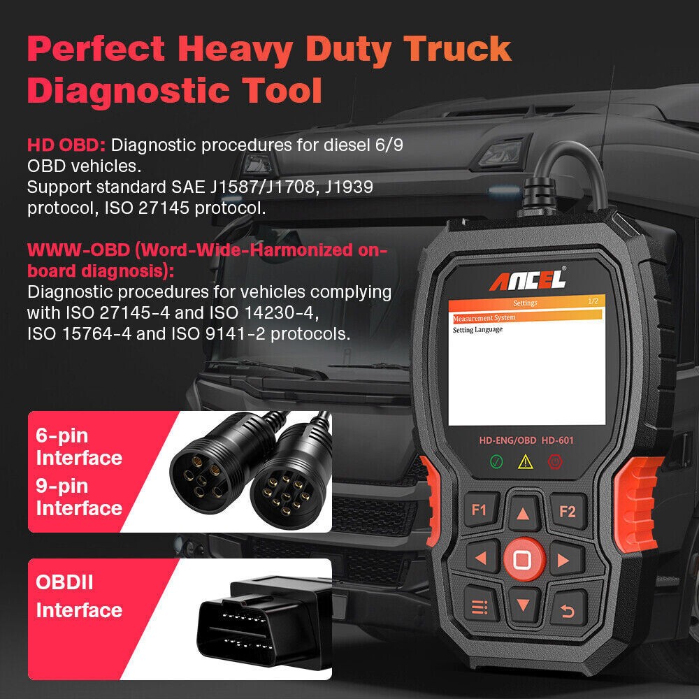Heavy Duty Truck Scanner All System Diesel Diagnostic Check Engine Code Reader