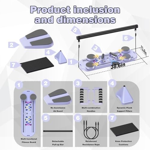 Pilates Reformer Multi-Function Pilates Board with Timer Counter，Portable