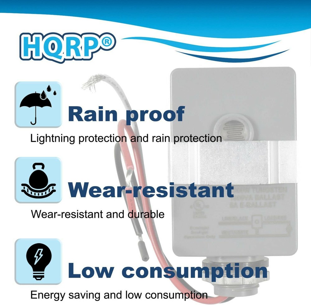 2-Pack Photocell Thermal Type Light Sensor Stem Mount Dusk Dawn Hardwired Switch