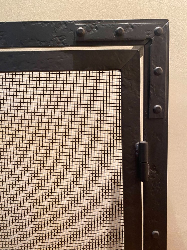 fireplace screen with two doors & complete set of 4 tools (3 sets)