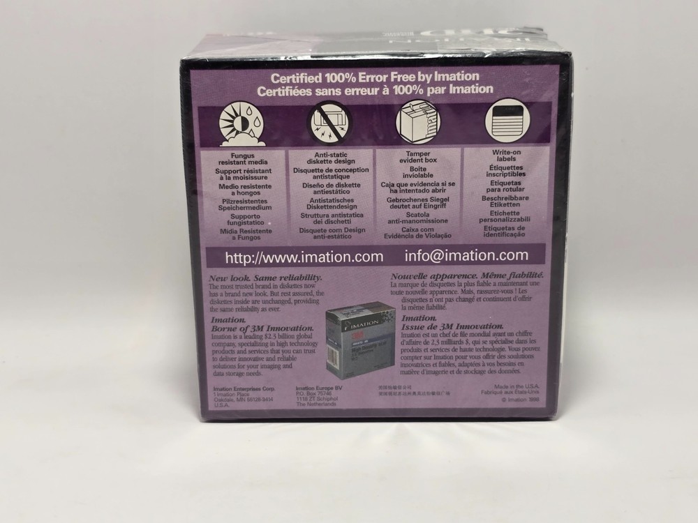 Imation 2HD 1.44MB IBM Formatted Diskettes 10 Pack Sealed