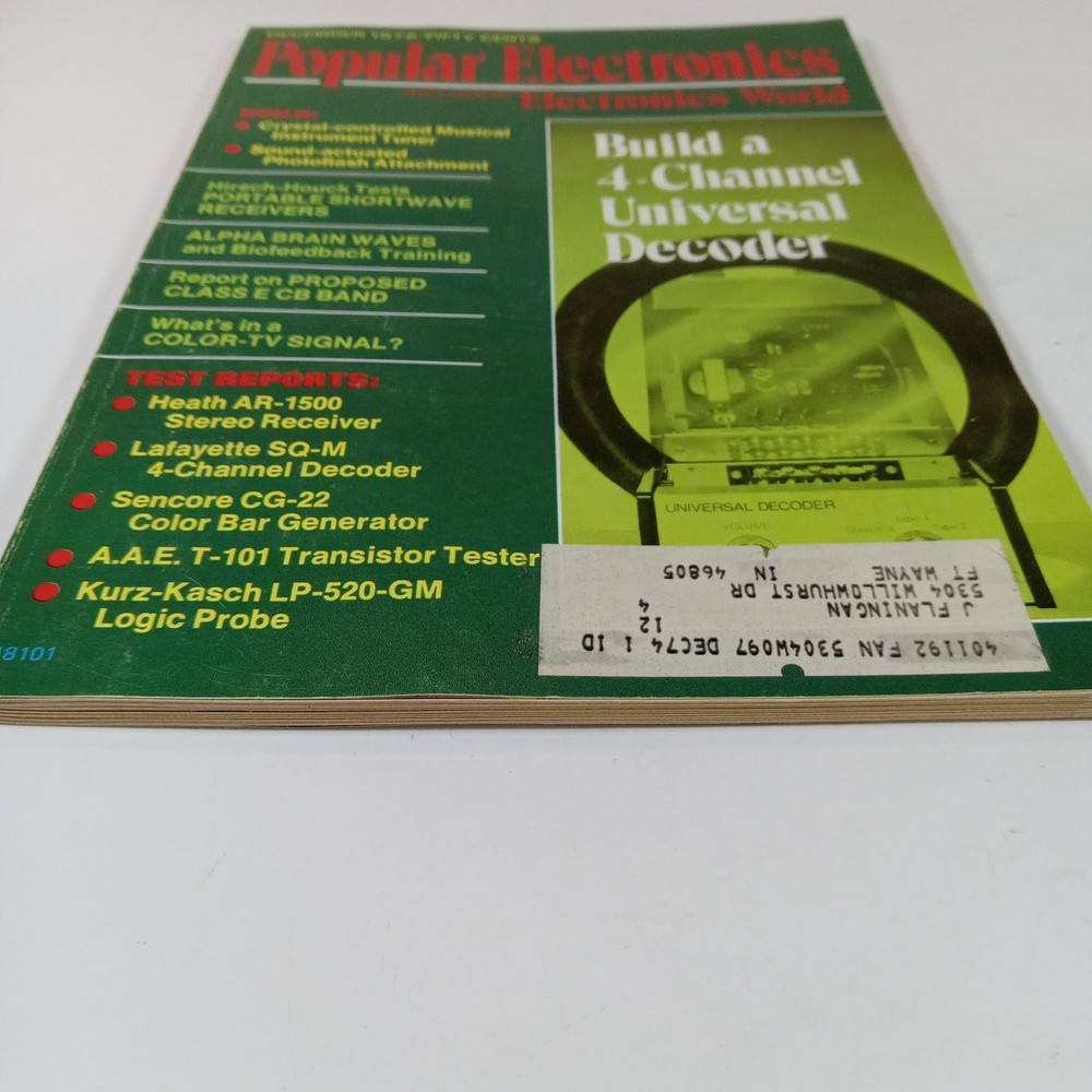 Popular Electronics December 1972 Magazine Electronics World CB Band
