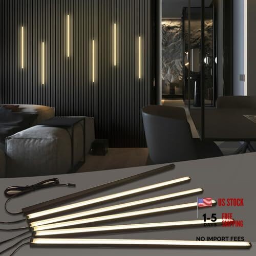 Black LED Recessed Lighting Kit - 6 PCS 16-16-Inch - Warm White 3000K - 6 Pack