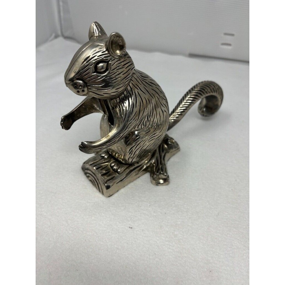 Vintage Godinger Silver Plated Squirrel Nutcracker Holidays Art Gift 8.5"