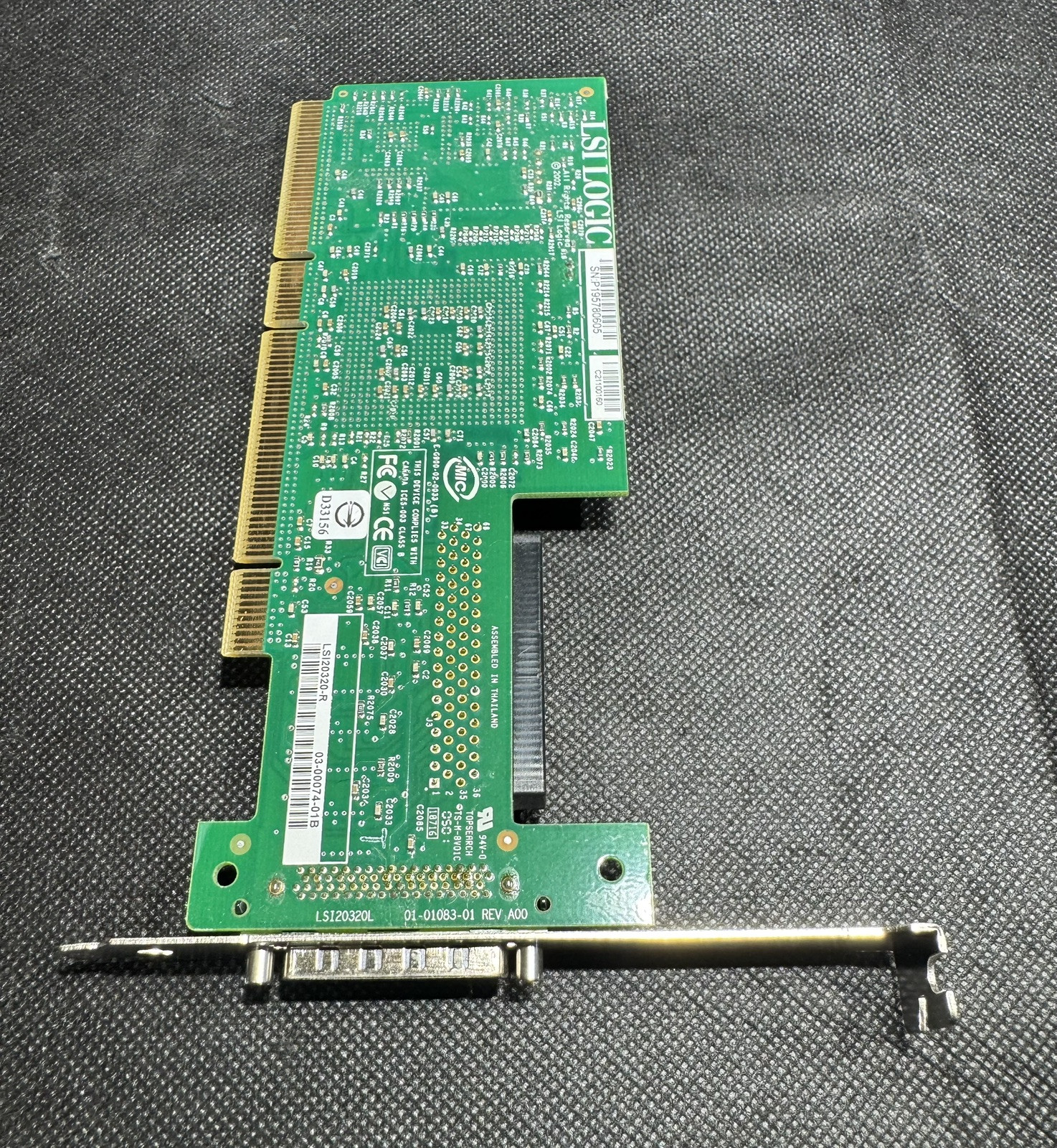 LSI LSI20320-R PCI-X Single Channel Ultra-320 SCSI 133MHz RAID Card, Std Bracket