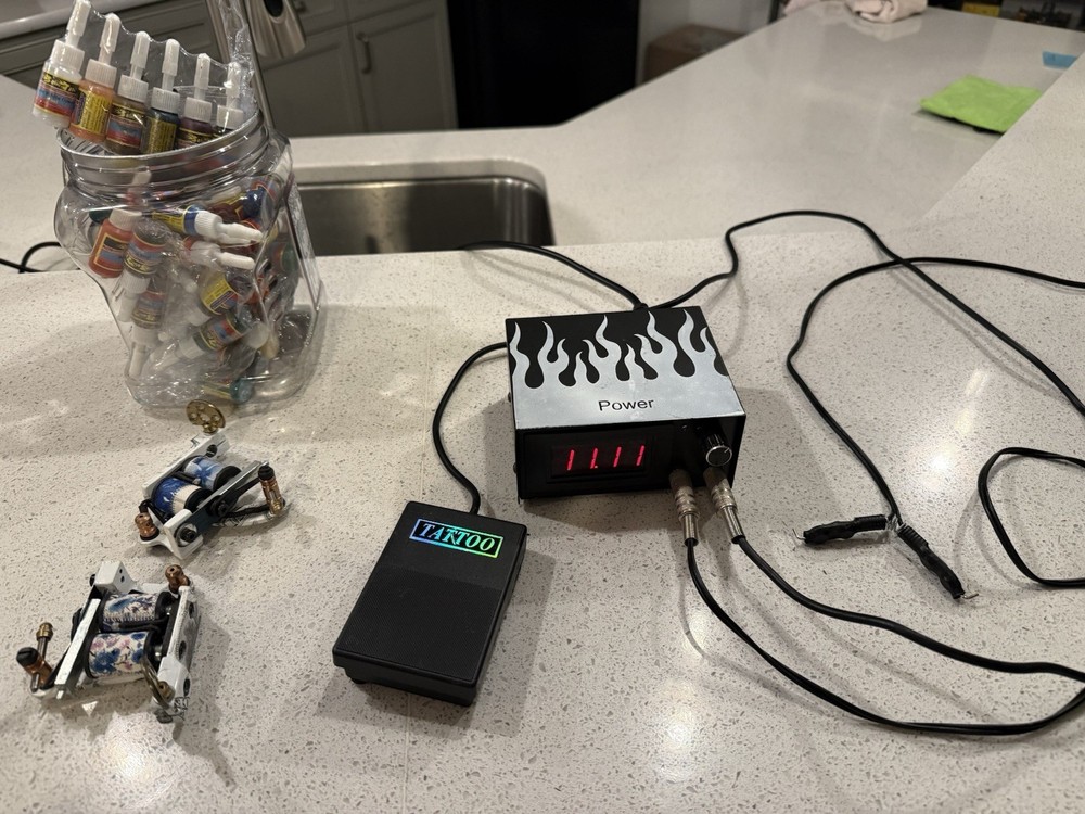 Adjustable Tattoo Machine Power Supply Output Black LED Display