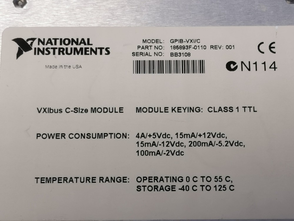 National Instruments VXIBus GPIB-VXI/C Module 185893F-0110