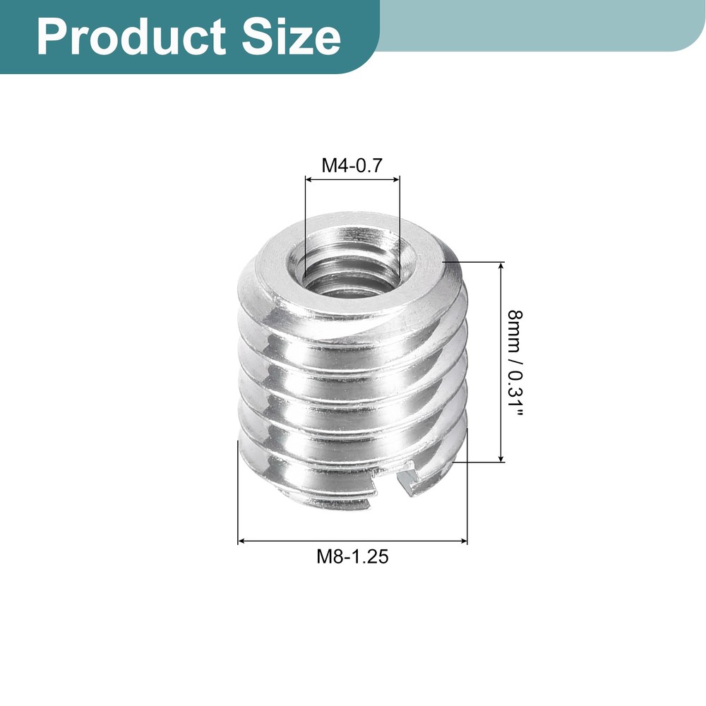 10Pcs Threaded Inserts, M4-0.7x8 & M8-1.25x8 Thread Repair Insert