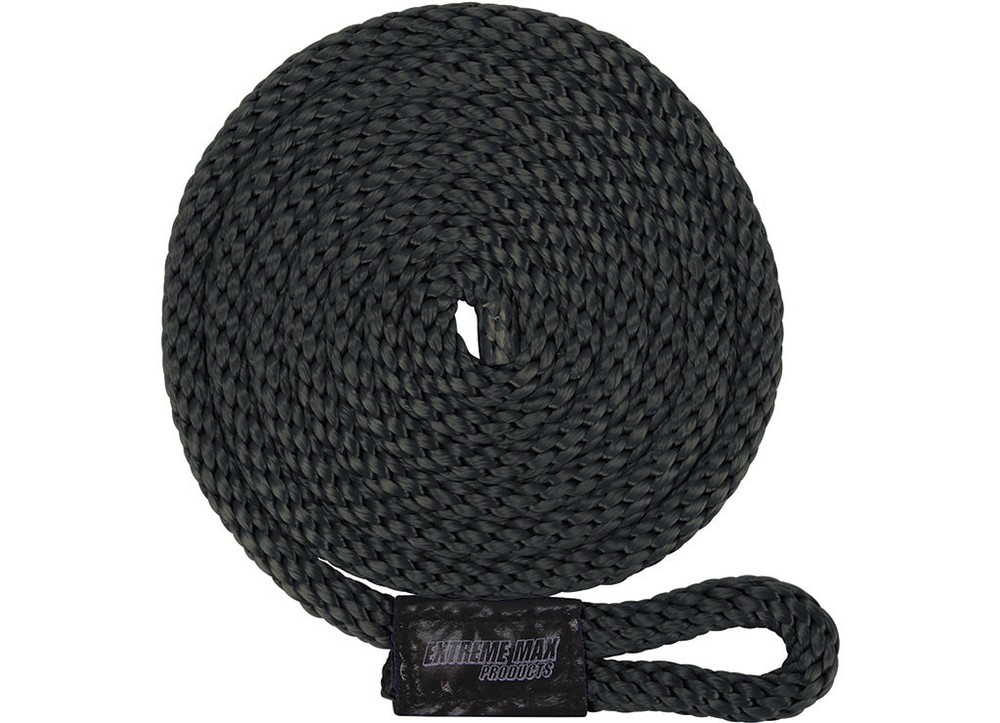 Extreme Max 3006.3005 BoatTector Solid Braid MFP Dock Line 4-Pack 1/2"x20' Black