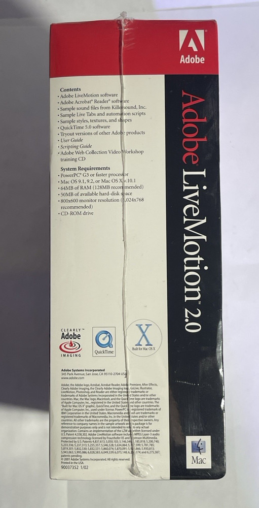 Adobe Live Motion 2.0 Macintosh Brand New Sealed