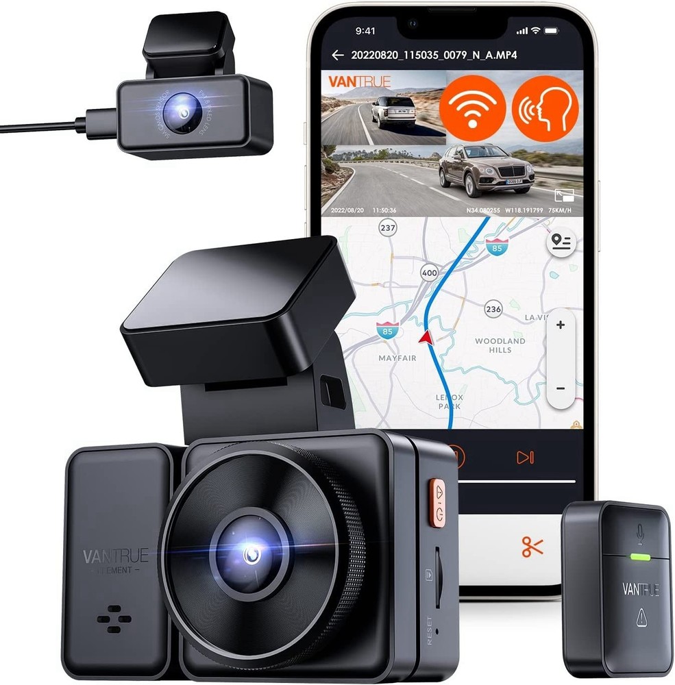 Vantrue Element 2 E2 2.5K WiFi GPS Dual Dash Camera Black