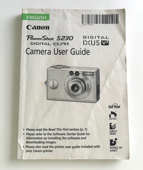 Canon PowerShot S230 Camera User Guide Instruction Manual